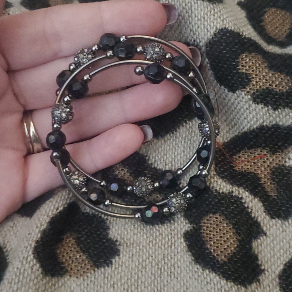 Black And Silver Wrap Bracelet